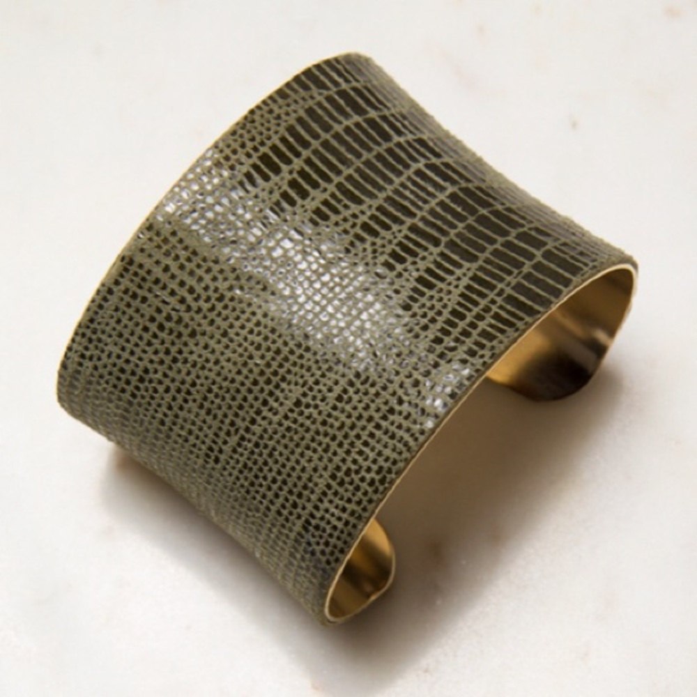 AV Max NYC Olive Python Cuff